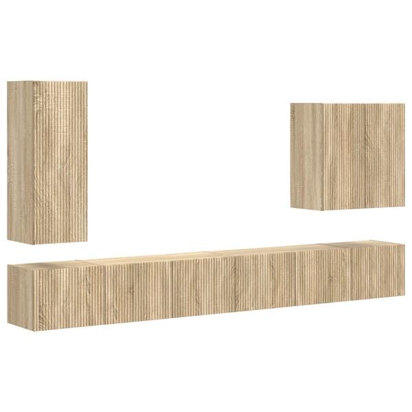 vidaXL Wall-mounted 6 pcs Sonoma Oak