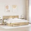 vidaXL Bed Frame with Drawer Sonoma Oak 200 x 200 cm Engineered Wood