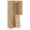 vidaXL Highboard Sonoma Oak 69.5x34x180 cm Engineered Wood