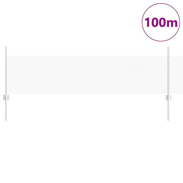 vidaXL Fence with Post Silver 0.5 x 100 m Steel