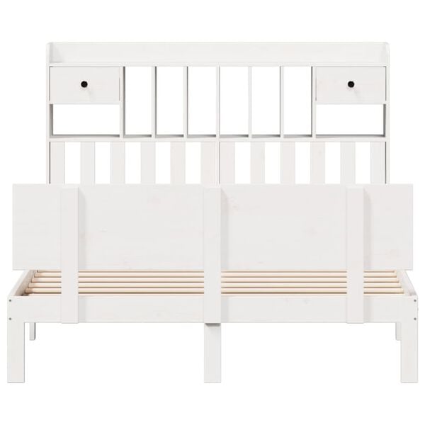 vidaXL Bookcase Bed without Mattress White 140x190cm Solid Wood Pine