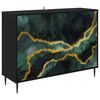 vidaXL Sideboard WIJHE Black Oak 102 x 33 x 76 cm Engineered Wood