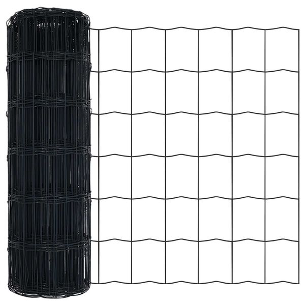vidaXL Euro Fence Grey 0.8 x 25 m PVC-coated iron