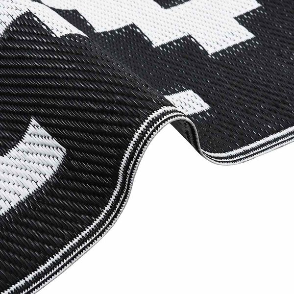 vidaXL Outdoor Carpet ARAKIL White and Black 190x290 cm PP