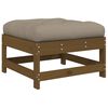 vidaXL Garden Footstool with Cushion Honey Brown Solid Wood Pine