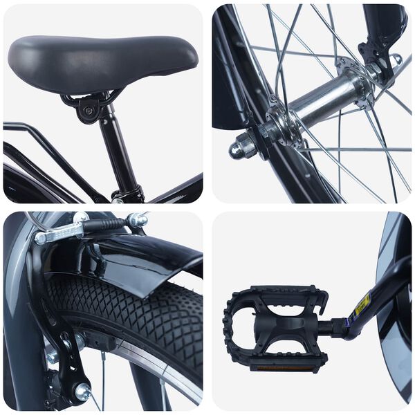 vidaXL Kids Bike 20'' for 6-11 Years Old Black