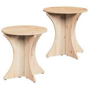 vidaXL Coffee Table 2 pcs Natural Solid pine wood