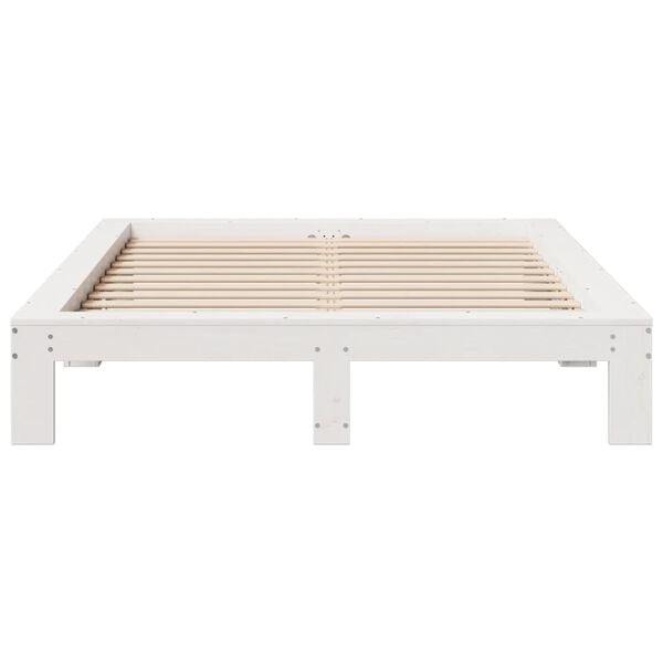 vidaXL Bed Frame without Mattress White 140x190 cm Solid Wood Pine