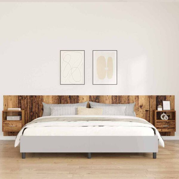 vidaXL Headboard with Cabinet 3 pcs Old Wood Engineered Wood