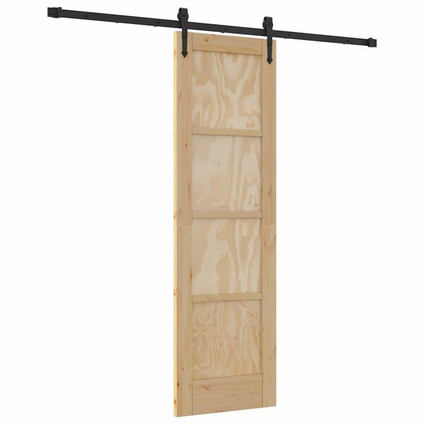 vidaXL Sliding Door ORKDAL Natural and Black 61 x 198.5 cm
