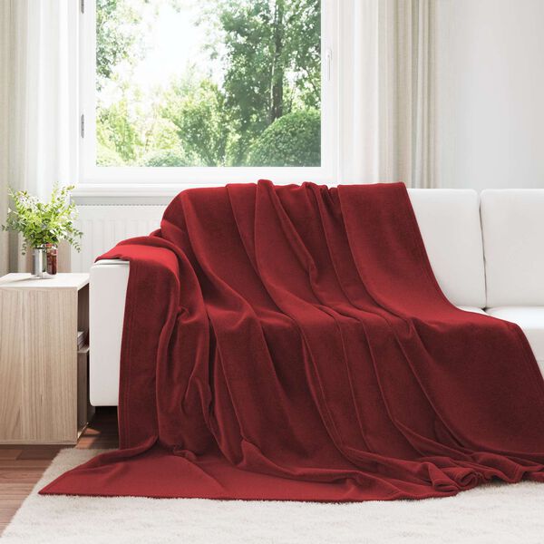 vidaXL Throw Blankets 6 pcs Bordeaux Red 240 x 270 cm Fleece