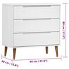 vidaXL Drawer Cabinet MOLDE White 80x40x80 cm Solid Wood Pine