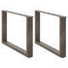vidaXL Coffee Table Legs U-Shaped 2 pcs Natural Steel 60x(42-43) cm Steel