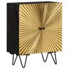 vidaXL Sideboard with Brass Front 60x30x74 cm Solid Mango Wood
