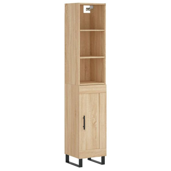 vidaXL Highboard Sonoma Oak 34.5x34x180 cm Engineered Wood
