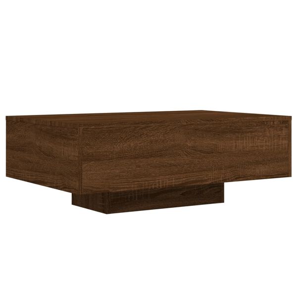 vidaXL Coffee Table with LED Lights Brown Oak 85x55x31 cm