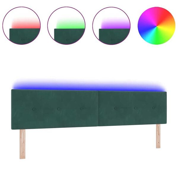 vidaXL Headboard with LED Strip Lights Adjustable Green 100 cm Velvet