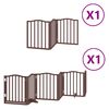 vidaXL Dog Gate with Door Foldable 9 Panels Brown 450 cm Poplar Wood