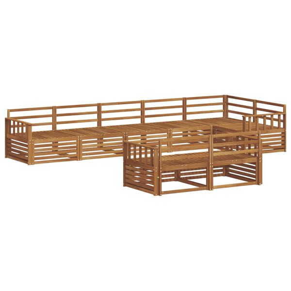 vidaXL Outdoor Sofa Set 8 pcs Natural Solid Acacia Wood