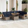 vidaXL 10 Piece Garden Sofa Set with Cushions Grey Poly Rattan Acacia