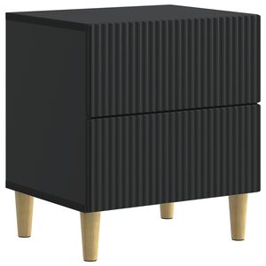 vidaXL Bedside Cabinet Black 43 x 34.5 x 48 cm Engineered Wood