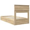 vidaXL Storage Bed with Drawer Sonoma Oak 100 x 200 cm Engineered Wood