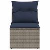 vidaXL Garden Sofa with Cushion 3 pcs Grey Poly rattan