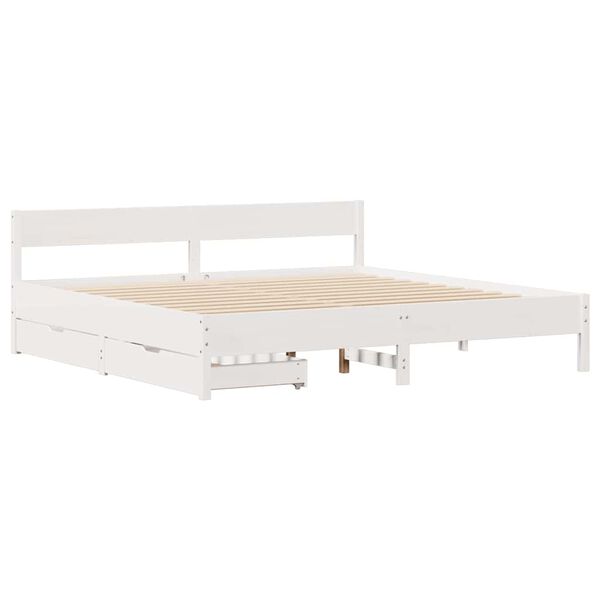 vidaXL Bed Frame without Mattress White 160x200 cm Solid Wood Pine