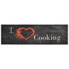 vidaXL Kitchen Rug Washable Cooking Black 45x150 cm Velvet