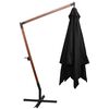 vidaXL Hanging Garden Parasol with Pole Black 3x3 m Solid Fir Wood