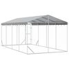 vidaXL Outdoor Dog Kennel with Roof Silver 3x6x2.5 m Galvanised Steel