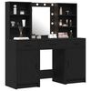 vidaXL Dressing Table Set with Drawer 3 pcs Black Oak Engineered Wood
