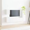 vidaXL TV Cabinet Set Wall-mounted 4 pcs White Engineered Wood