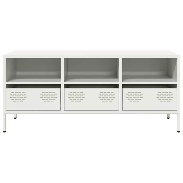 vidaXL TV Cabinet White 101.5x39x43.5 cm Cold-rolled Steel