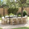 vidaXL Garden Dining Set 9 pcs Beige Poly Rattan