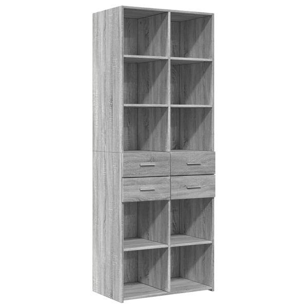 vidaXL Highboard Grey Sonoma 70x42.5x185 cm Engineered Wood
