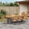 vidaXL Garden Dining Set 9 pcs Grey and Brown Poly Rattan