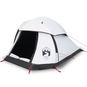 vidaXL Camping Tent Dome 1-Person White Blackout Fabric Waterproof