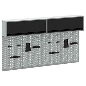 vidaXL Tool Cabinet Set with Shelf with Storage 6 pcs Black Steel