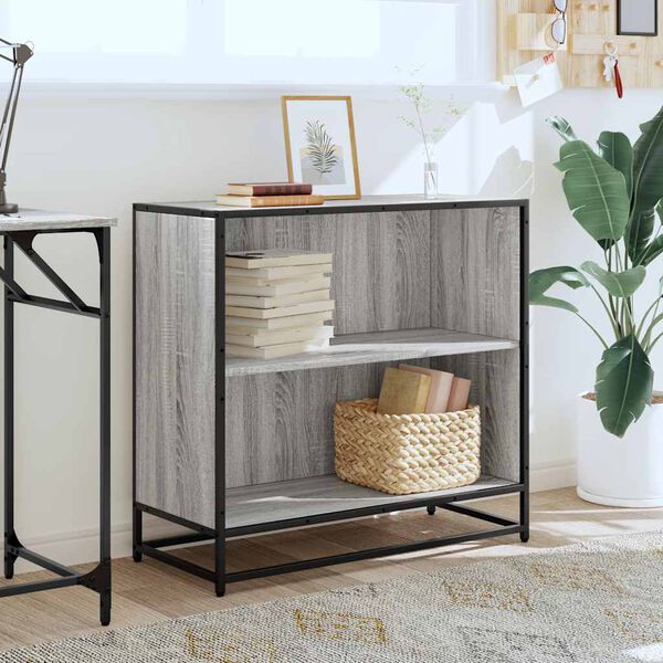 vidaXL Book Cabinet Grey Sonoma 80.5x35x76 cm Engineered Wood