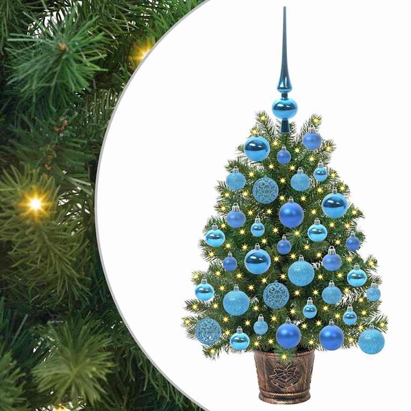 vidaXL Artificial Christmas Tree with 150 LEDs Green 75 cm PE and PVC