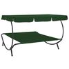 vidaXL Outdoor Lounge Bed with Canopy Green