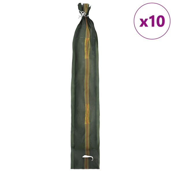 vidaXL Sandbags 10 pcs Dark Green 100 x 25 cm HDPE