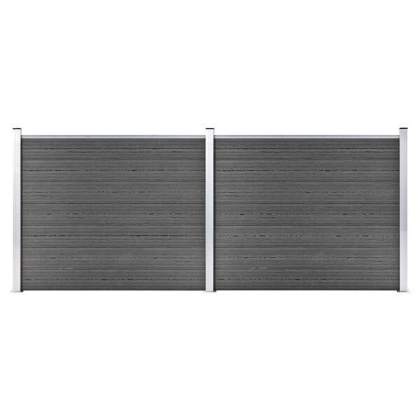 vidaXL Fence Panel Set WPC 353x146 cm Black