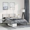 vidaXL Metal Bed Frame without Mattress with Headboard Black 135x190cm
