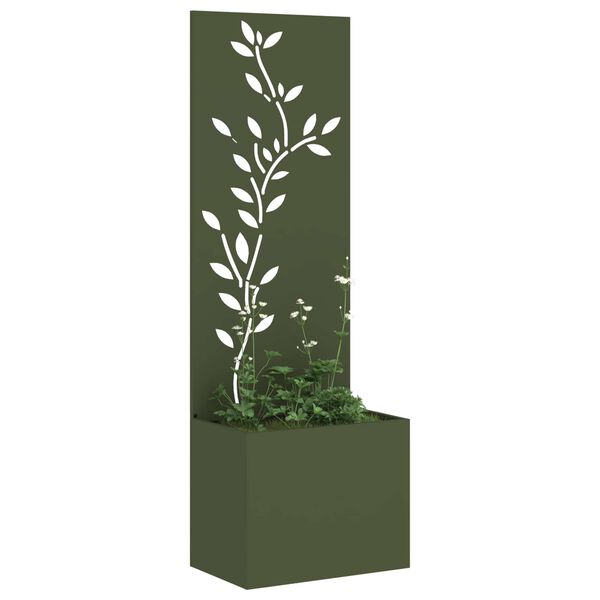 vidaXL Garden Privacy Screen Olive green 50 x 140 cm Cold-rolled steel
