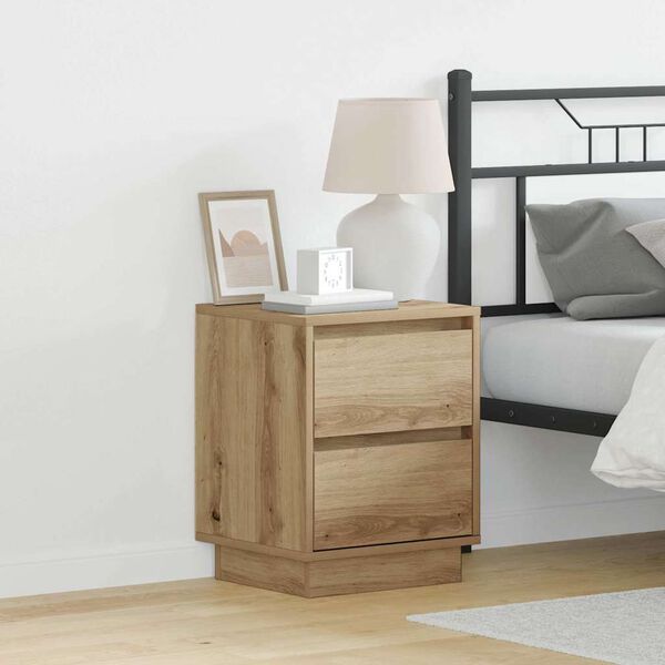 vidaXL Bedside Cabinet with Drawer 2 pcs Artisan Oak 39 x 34.5 x 50 cm
