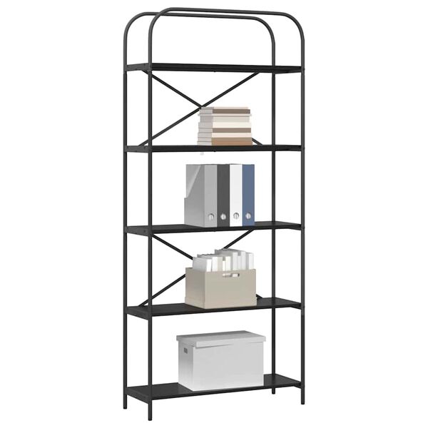 vidaXL Bookshelf Black Oak 80 x 30 x 183 cm Engineered wood