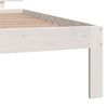 vidaXL Bed Frame without Mattress White Solid Wood Pine 100x200cm