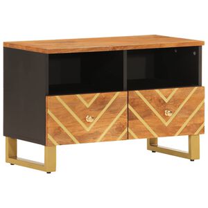 vidaXL TV Cabinet Brown and Black 70x33.5x46 cm Solid Wood Mango